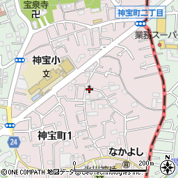 東京都東久留米市神宝町周辺の地図
