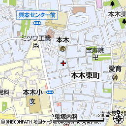 東京都足立区本木東町19周辺の地図