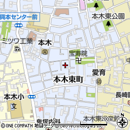 東京都足立区本木東町21周辺の地図