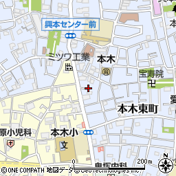 東京都足立区本木東町16周辺の地図