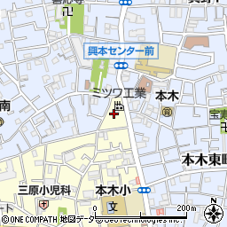東京都足立区本木北町11周辺の地図