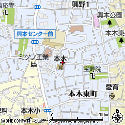 東京都足立区本木東町18周辺の地図