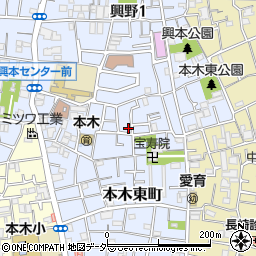 東京都足立区本木東町25-13周辺の地図