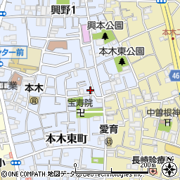 東京都足立区本木東町26-1周辺の地図