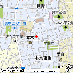 東京都足立区本木東町24周辺の地図