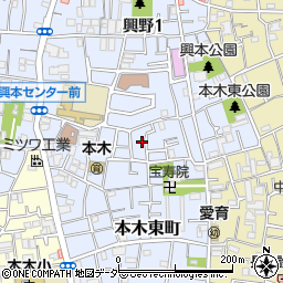 東京都足立区本木東町25-11周辺の地図
