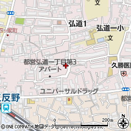 弘道いこい公園トイレ周辺の地図