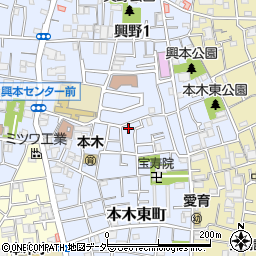東京都足立区本木東町25-6周辺の地図
