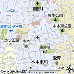 東京都足立区本木東町25-6周辺の地図