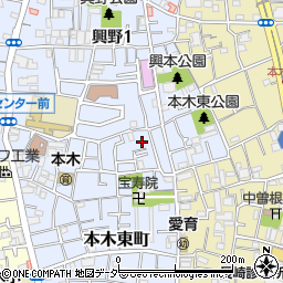 東京都足立区本木東町26-15周辺の地図