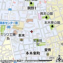 東京都足立区本木東町25-10周辺の地図