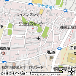 東京都足立区弘道2丁目周辺の地図