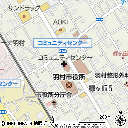 羽村市　コミュニティセンター・老人福祉センターじゅらく苑周辺の地図