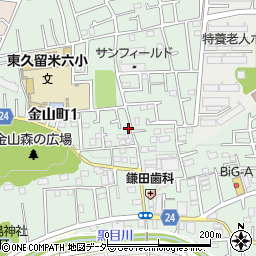 東京都東久留米市金山町周辺の地図