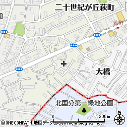 千葉県松戸市二十世紀が丘萩町322周辺の地図