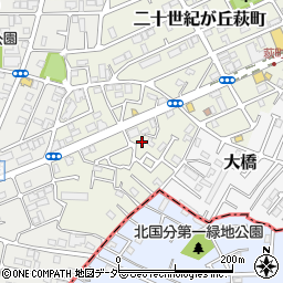 千葉県松戸市二十世紀が丘萩町318周辺の地図