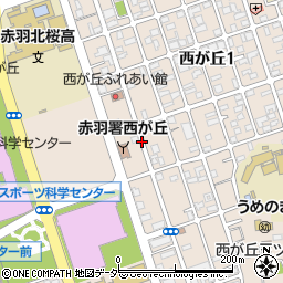 東京都北区西が丘周辺の地図
