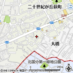 千葉県松戸市二十世紀が丘萩町309周辺の地図