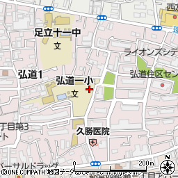 東京都足立区弘道周辺の地図
