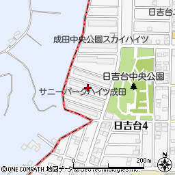 サニーパークハイツ成田３号棟周辺の地図