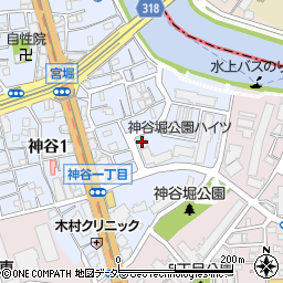 ＵＲ都市機構神谷堀公園ハイツ８号棟周辺の地図