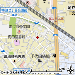 東京都足立区梅田7丁目6周辺の地図