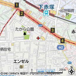 リパーク田柄２丁目駐車場周辺の地図