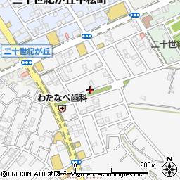 千葉県松戸市二十世紀が丘丸山町周辺の地図