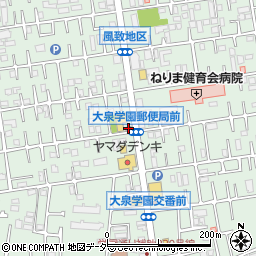 練馬大泉学園郵便局周辺の地図