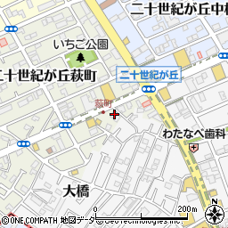 千葉県松戸市二十世紀が丘萩町263周辺の地図