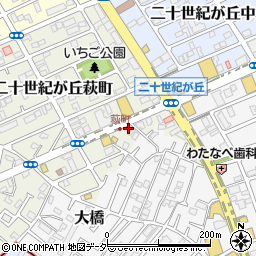 千葉県松戸市二十世紀が丘萩町264-1周辺の地図