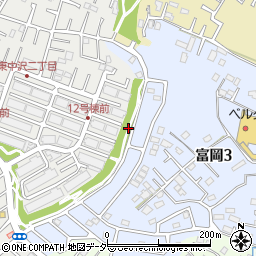 東中沢ふれあい緑道周辺の地図