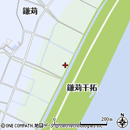 千葉県印西市鎌苅干拓周辺の地図