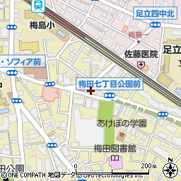 東京都足立区梅田7丁目28周辺の地図