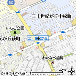 千葉県松戸市二十世紀が丘中松町20周辺の地図