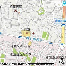 西友青井店駐車場周辺の地図