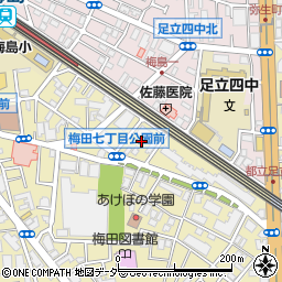 東京都足立区梅田7丁目26周辺の地図