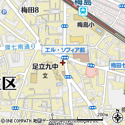 有限会社喜田家　梅島店周辺の地図