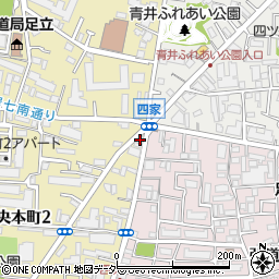足立中央本町郵便局周辺の地図
