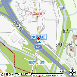 大豆生田周辺の地図