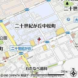 千葉県松戸市二十世紀が丘中松町30周辺の地図