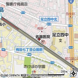 株式会社米山材木店　梅島倉庫周辺の地図