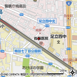 米山材木店　梅島倉庫周辺の地図