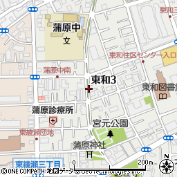 東京都足立区東和3丁目周辺の地図