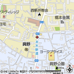 興野公団住宅周辺の地図