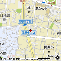 東京都足立区関原3丁目43周辺の地図