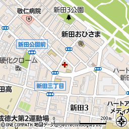 ファミリーマート新田三丁目店周辺の地図