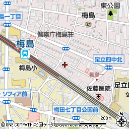 αパーキング梅島００９駐車場周辺の地図