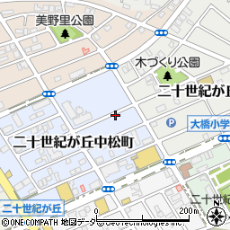 千葉県松戸市二十世紀が丘中松町周辺の地図