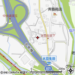 山梨県北杜市須玉町大豆生田389周辺の地図